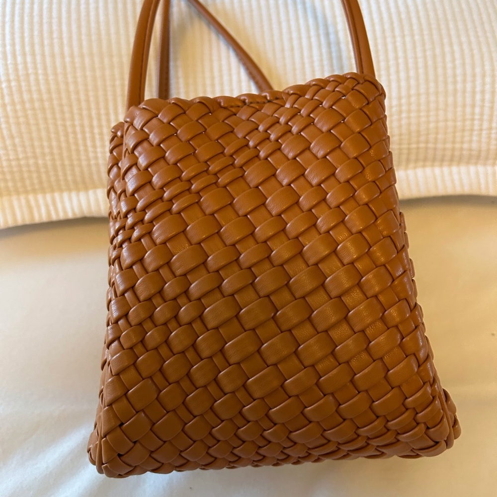 Anthropologie “Hollace” Tote Woven Mini Edition. Cognac color